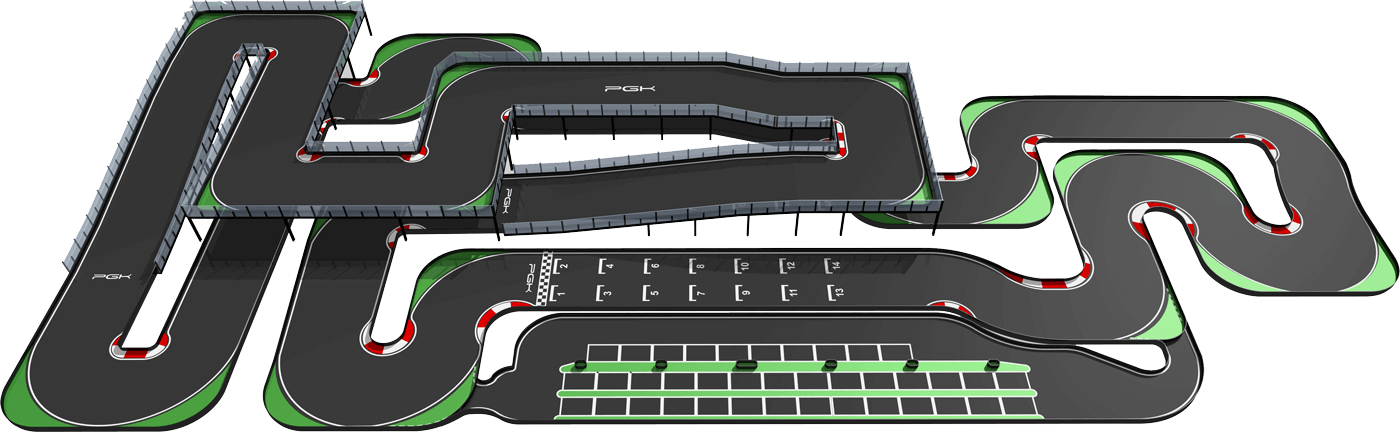 Modello 3d pista go kart eKart Caen Caen Francia